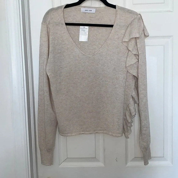 John + Jenn Women’s Asymmetrical Ruffle Sweater - Picture 3 of 7